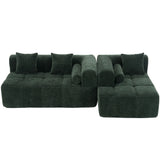 Sectional Sofa Modular Tufted Chenille Upholstery Green - Furniture Home Direct