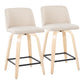 Toriano - Contemporary Modern Design Fixed Height Counter Stool With Swivel With Square Footrest (Set of 2) - Furniture Home Direct
