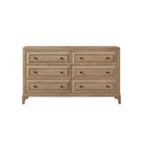 Modern 6 Drawer Dresser - Sand - Furniture Home Direct