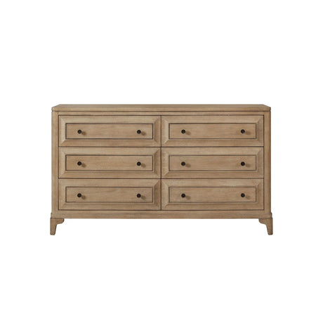 Modern 6 Drawer Dresser - Sand - Furniture Home Direct