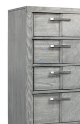 5 Drawer Chest Book Matched Veneers - Gray - Furniture Home Direct