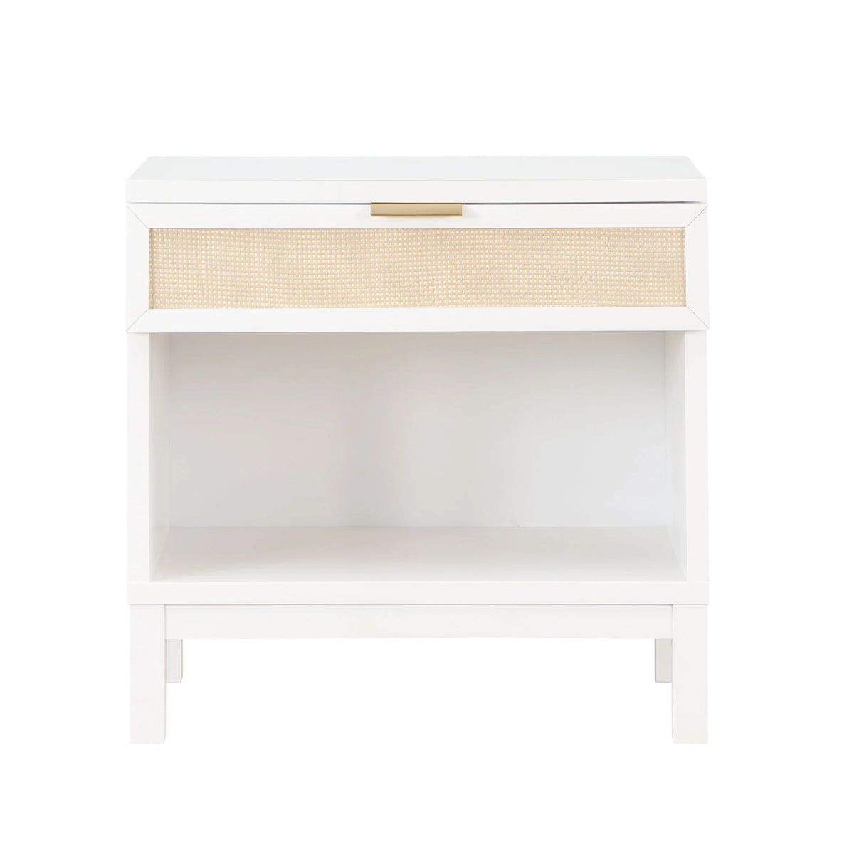 Blake - Cane 1 Drawer Nightstand With Cane Front - White