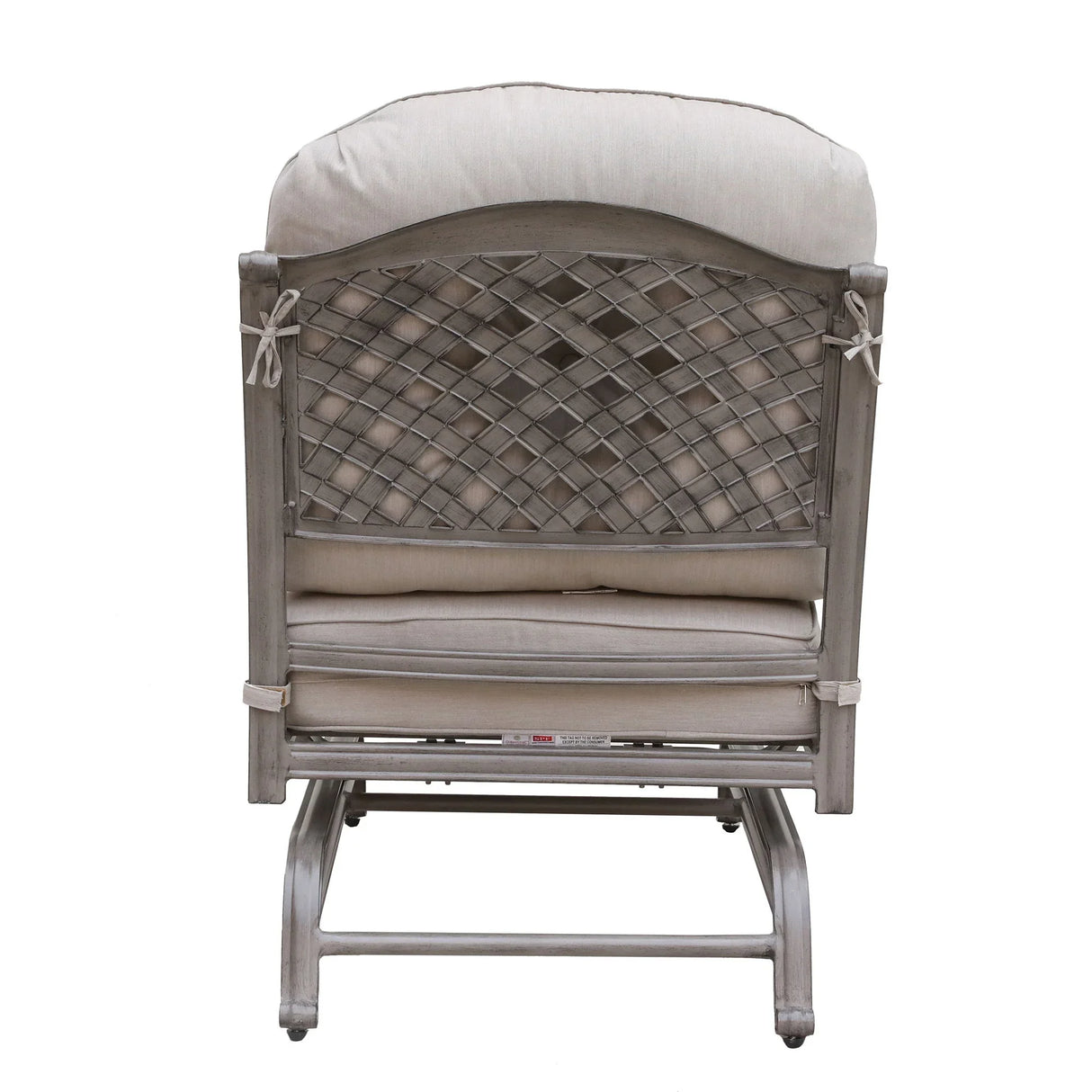 Cast Aluminum Club Motion Chair With Cushion (Set of 2) - Gray - Furniture Home Direct