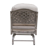 Cast Aluminum Club Motion Chair With Cushion (Set of 2) - Gray - Furniture Home Direct