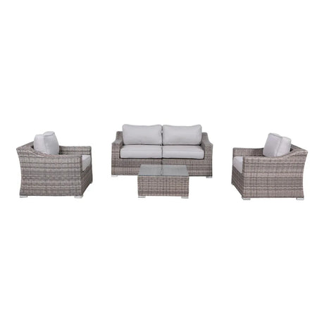 Outdoor Wicker Conversation Set With Cushions, All Weather - Furniture Home Direct