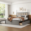 Platform Bed With With 2 Big Drawers With Trundle - Furniture Home Direct