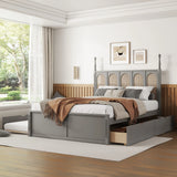 Platform Bed With With 2 Big Drawers With Trundle - Furniture Home Direct