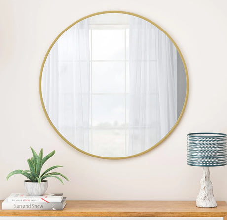 Wall Circular Mirror Metal Framed Mirror Round Vanity Mirror Dressing Mirror, For Bathroom, Living Room, Bedroom Wall Decor - Furniture Home Direct