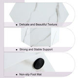 Coffee Table Marble-Effect Cube Geometric Design White - Furniture Home Direct