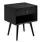 Mid-Century Modern Single Drawer Solid Wood Nightstand - Furniture Home Direct
