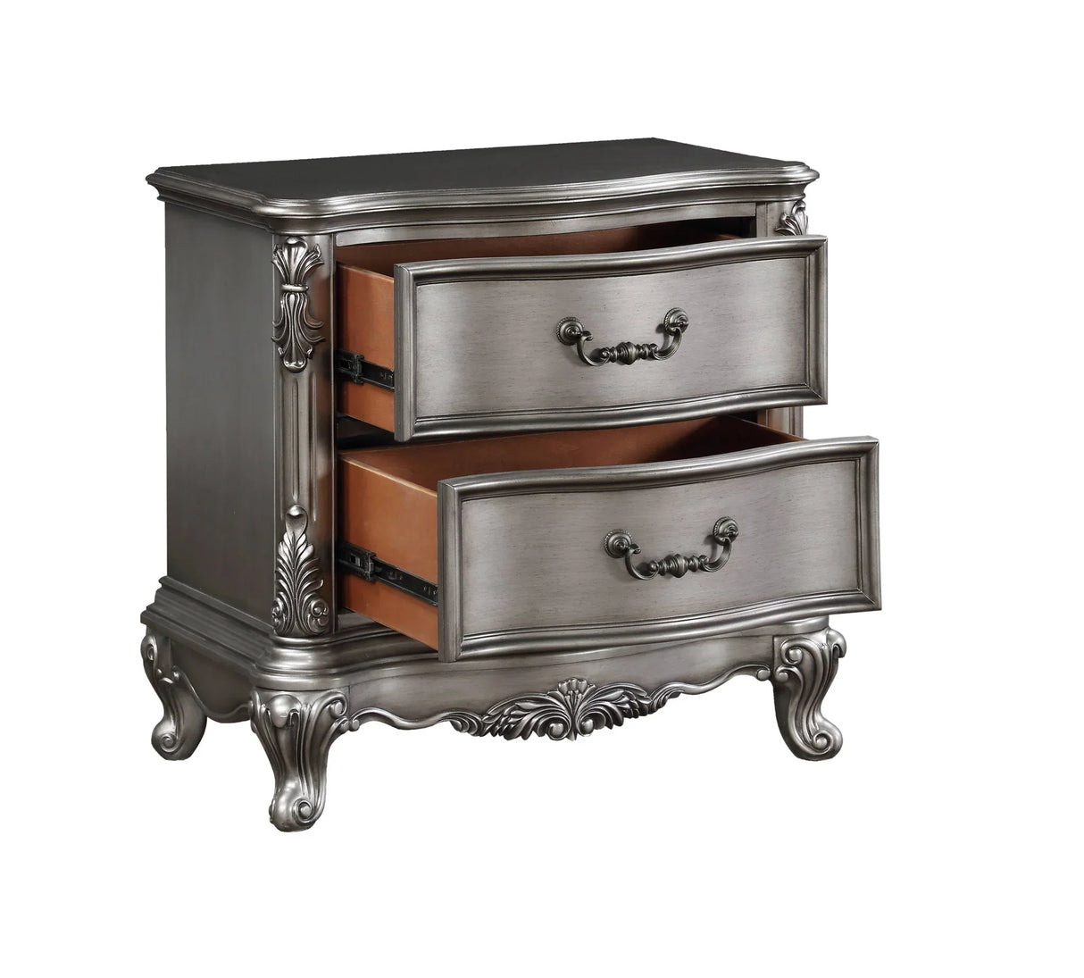 Ariadne - Nightstand - Antique Silver - Furniture Home Direct