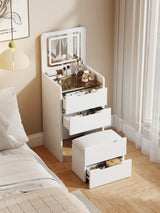 Vanity Desk with Flip Top Mirror and Drawers White - Furniture Home Direct