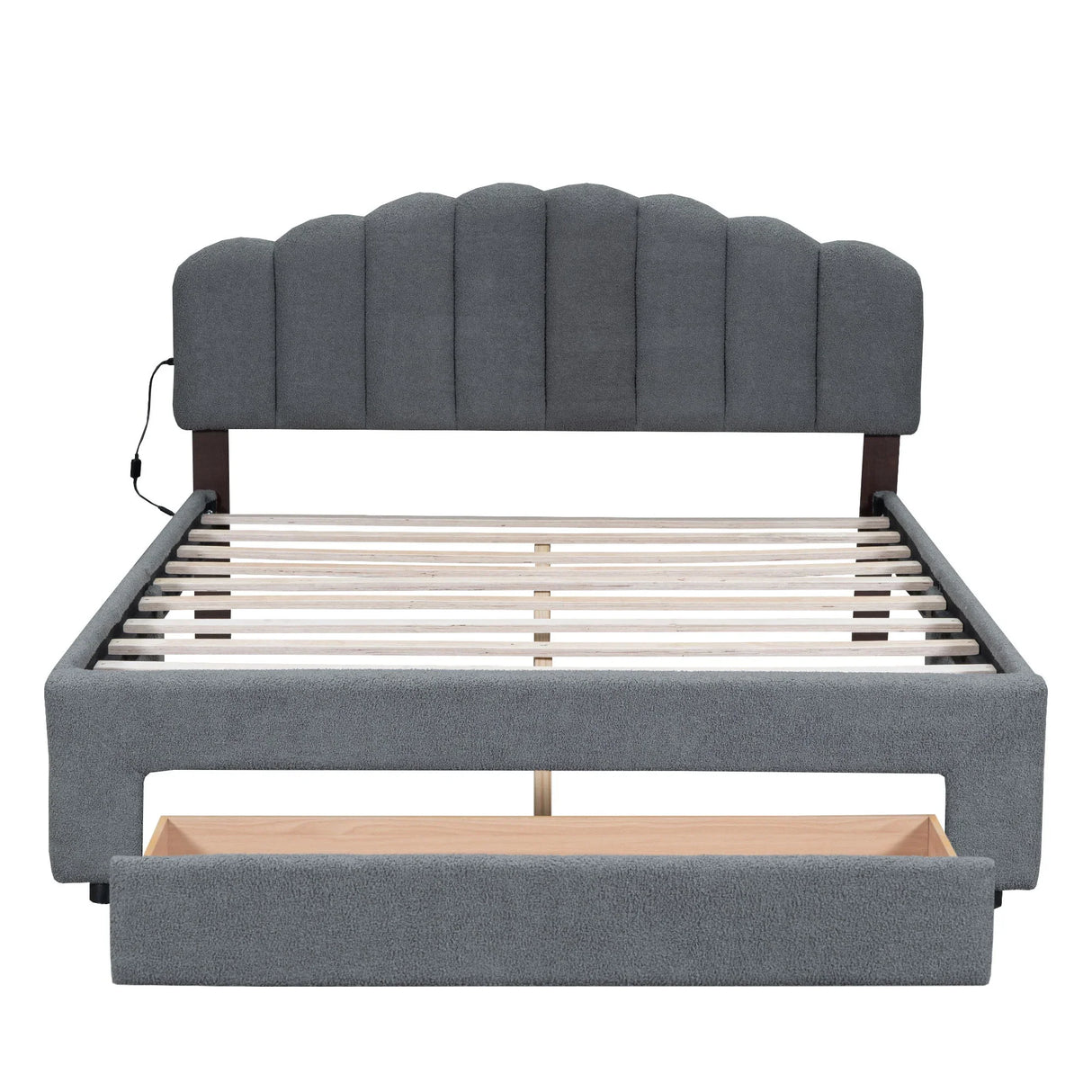 Upholstered Platform Bed With Drawer - Furniture Home Direct