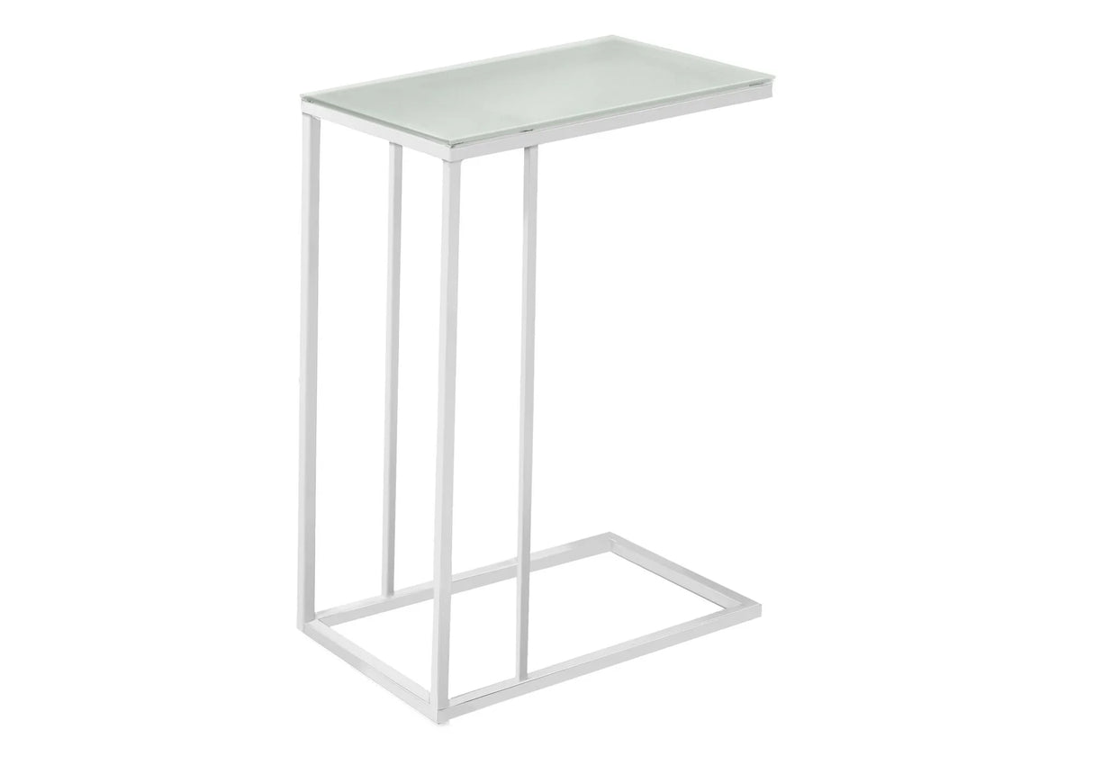 Accent Table, C - Shaped, Tempered Glass, Stylish Design Contemporary & Modern - Furniture Home Direct