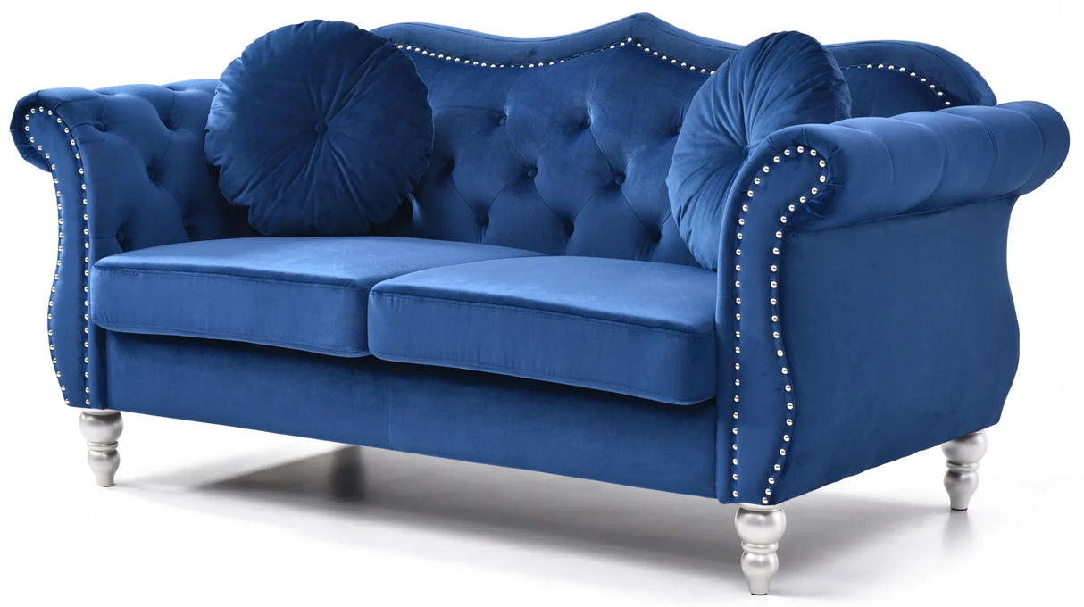 Stylish Flared Arm Loveseat - Furniture Home Direct