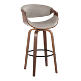 Symphony - Mid Century Modern Fixed Height Barstool With Swivel With Round Footrest (Set of 2) - Furniture Home Direct