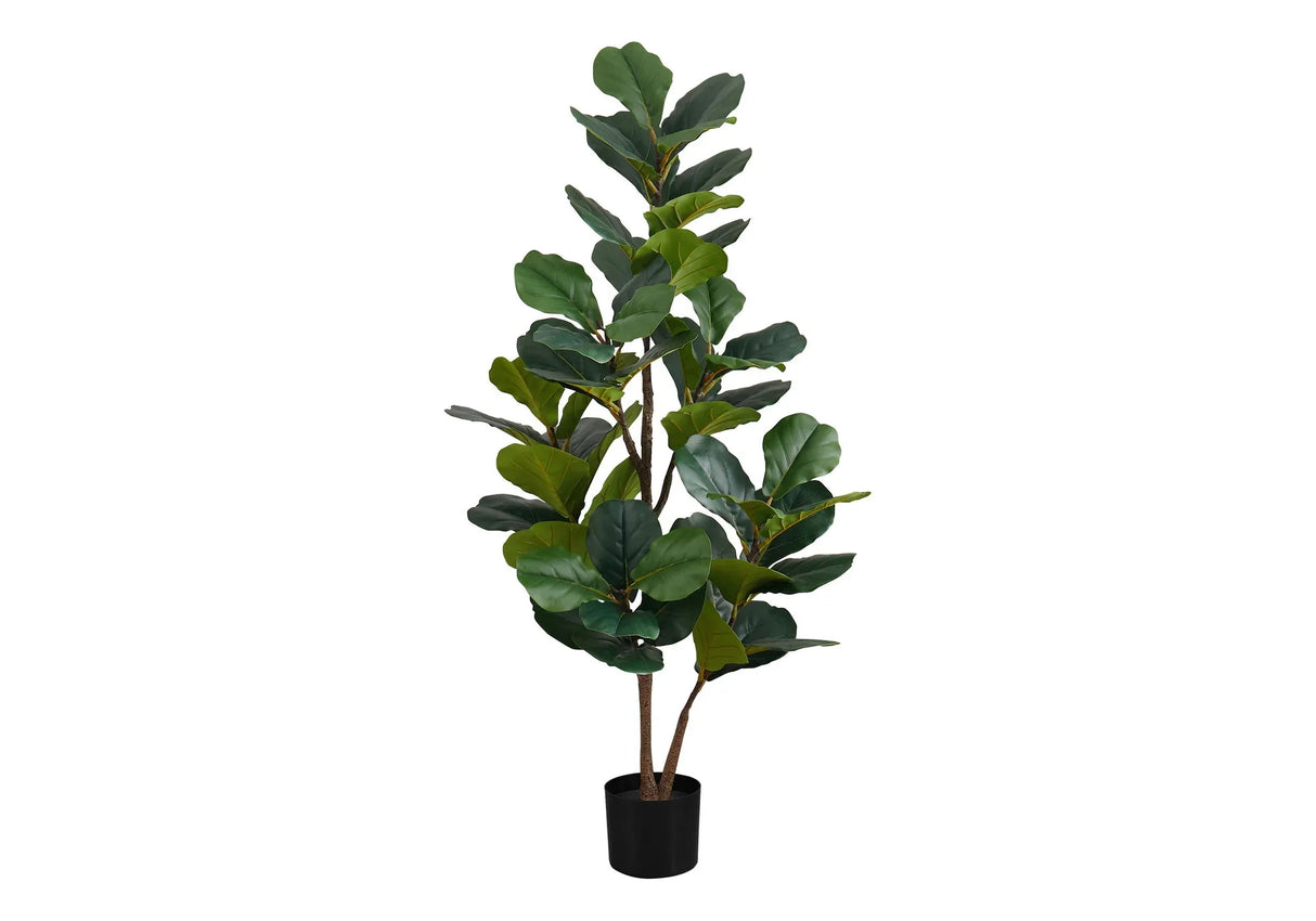 49" Tall, Artificial Plant, Fiddle Tree, Indoor, Faux, Fake, Floor, Greenery, Potted, Real Touch, Decorative - Green / Black - Furniture Home Direct
