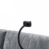 Sleeper Sofa With Adjustable Backrest, Two Cup Holders, Phone Holder, Three Charging Ports And Side Storage Pockets - Gray - Furniture Home Direct