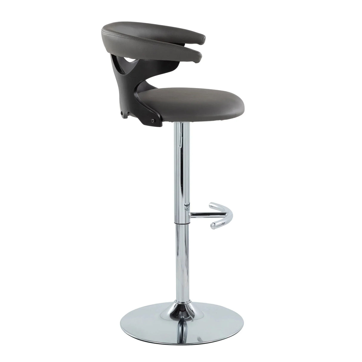 Gardenia - Contemporary Adjustable Barstool & Swivel, Rounded T Footrest (Set of 2) - Furniture Home Direct