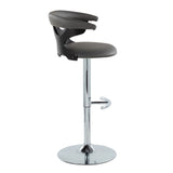 Gardenia - Contemporary Adjustable Barstool & Swivel, Rounded T Footrest (Set of 2) - Furniture Home Direct
