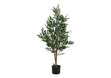 47" Tall, Artificial Plant, Acacia Tree, Indoor, Faux, Fake, Floor, Greenery, Potted, Silk, Decorative - Green / Black - Furniture Home Direct
