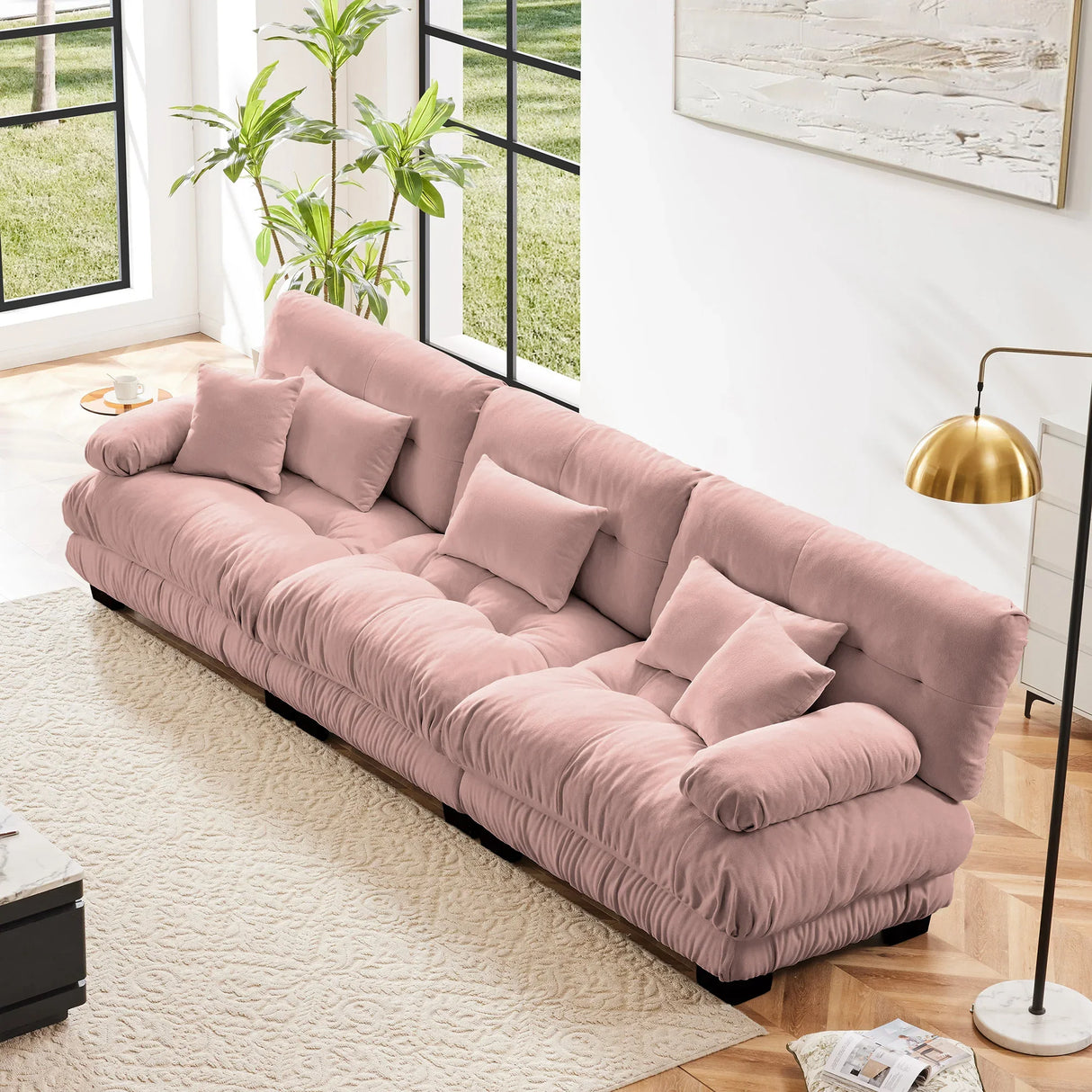 Chenille Modular Sofa - Furniture Home Direct