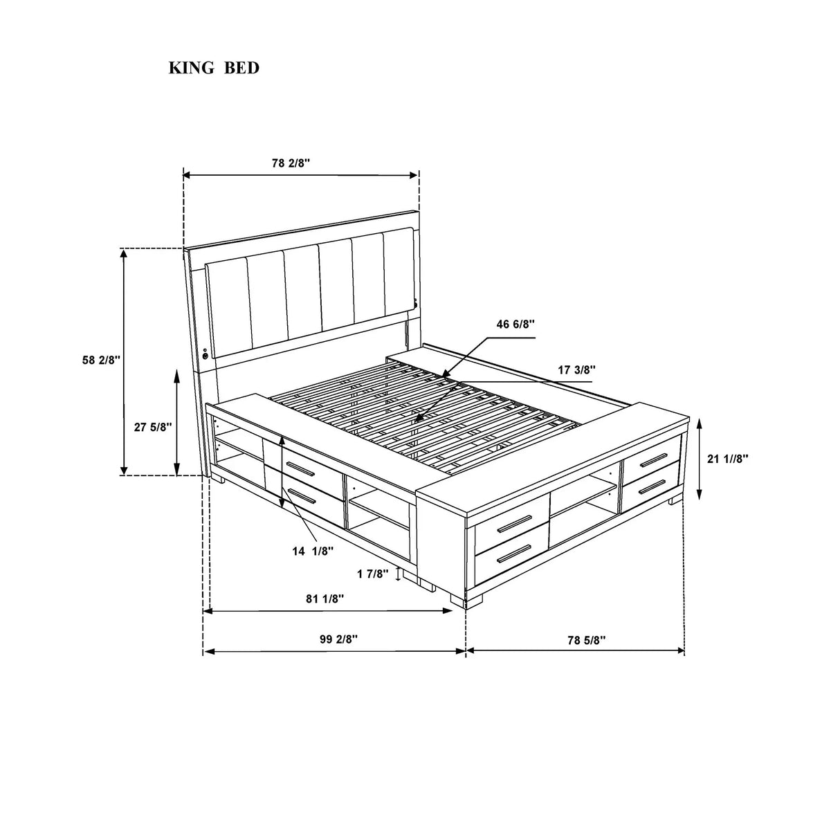 Emilia - Bed With Storage And LED Lighting - Furniture Home Direct