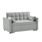 Modern Velvet Convertible Loveseat Futon Sofa With Pullout Bed, Reclining Backrest - Furniture Home Direct