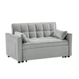 Modern Velvet Convertible Loveseat Futon Sofa With Pullout Bed, Reclining Backrest - Furniture Home Direct