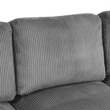 121.3" Modular Sectional Sofa with Two Movable Ottomans, Gray - Furniture Home Direct