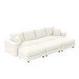 Deep Seat Convertible Sofa With Soft Pillows And Ottomans - Furniture Home Direct