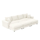 Deep Seat Convertible Sofa With Soft Pillows And Ottomans - Furniture Home Direct