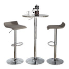 Ale - 3 Piece Bar Set Bistro Round Contemporary Adjustable Oval Footrest - Furniture Home Direct
