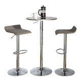 Ale - 3 Piece Bar Set Bistro Round Contemporary Adjustable Oval Footrest - Furniture Home Direct