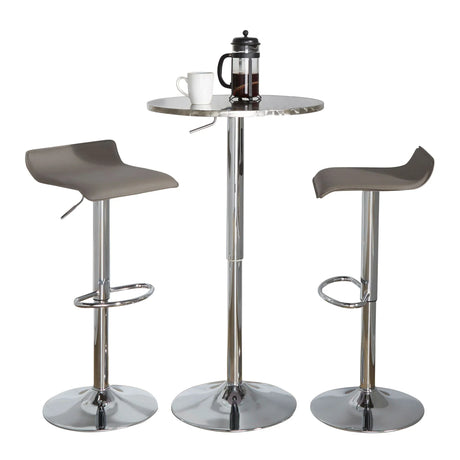 Ale - 3 Piece Bar Set Bistro Round Contemporary Adjustable Oval Footrest - Furniture Home Direct