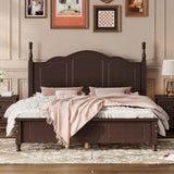 Platform Bed Queen Size With Slat Support Dark Walnut - Furniture Home Direct