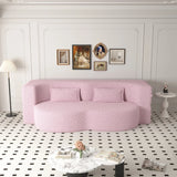 Modern Floor Sofa, With 2 Pillows, Convertible Teddy Fabric Foam Filled Bed - Furniture Home Direct