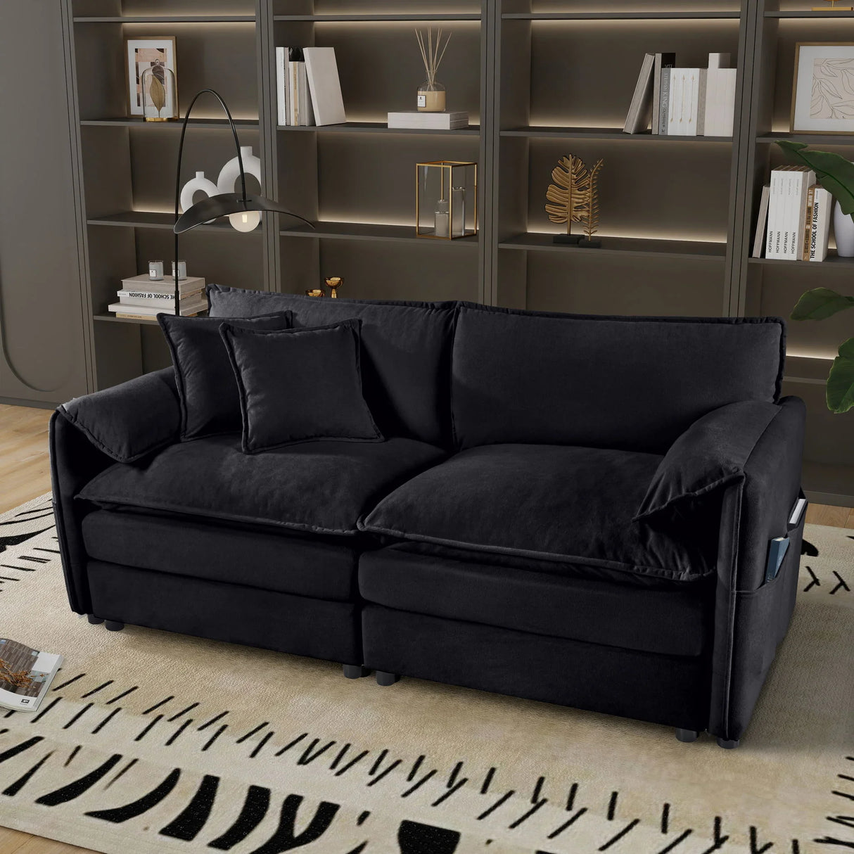 Modern Oversized Chenille Loveseat Sofa With Deep Seat And Diy Combination - Furniture Home Direct
