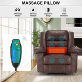 Breathable Leather Massage Recliner Manual Chair - Furniture Home Direct