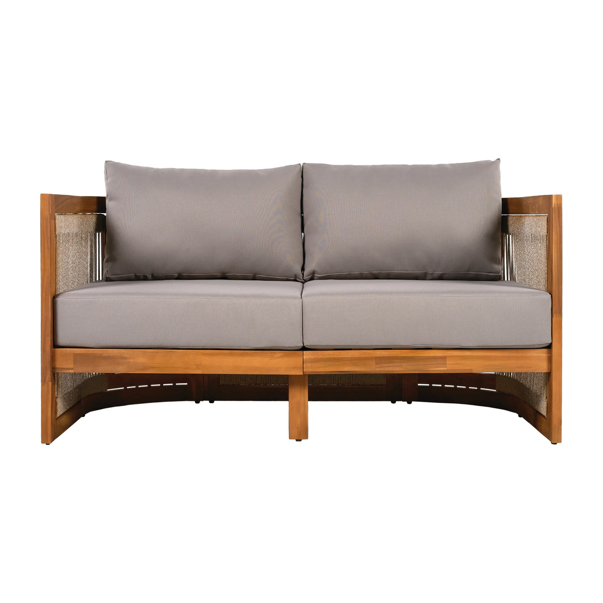 4 Piece Outdoor Set With Barrel Style Chairs - Brown - Furniture Home Direct