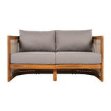 4 Piece Outdoor Set With Barrel Style Chairs - Brown - Furniture Home Direct