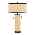 Cylinder - Rattan Contemporary Rattan Table Lamp - Furniture Home Direct