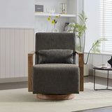 Swivel Modern Upholstered Accent Chair With Armrests - Furniture Home Direct