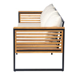 3-piece Outdoor Acacia Wood and Metal Patio Set - Furniture Home Direct