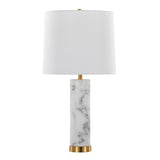 Marabella - Contemporary Marble Table Lamp (Set of 2) - Brass / White - Furniture Home Direct