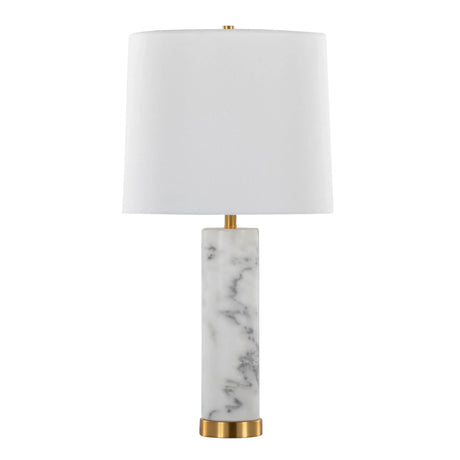 Marabella - Contemporary Marble Table Lamp (Set of 2) - Brass / White - Furniture Home Direct