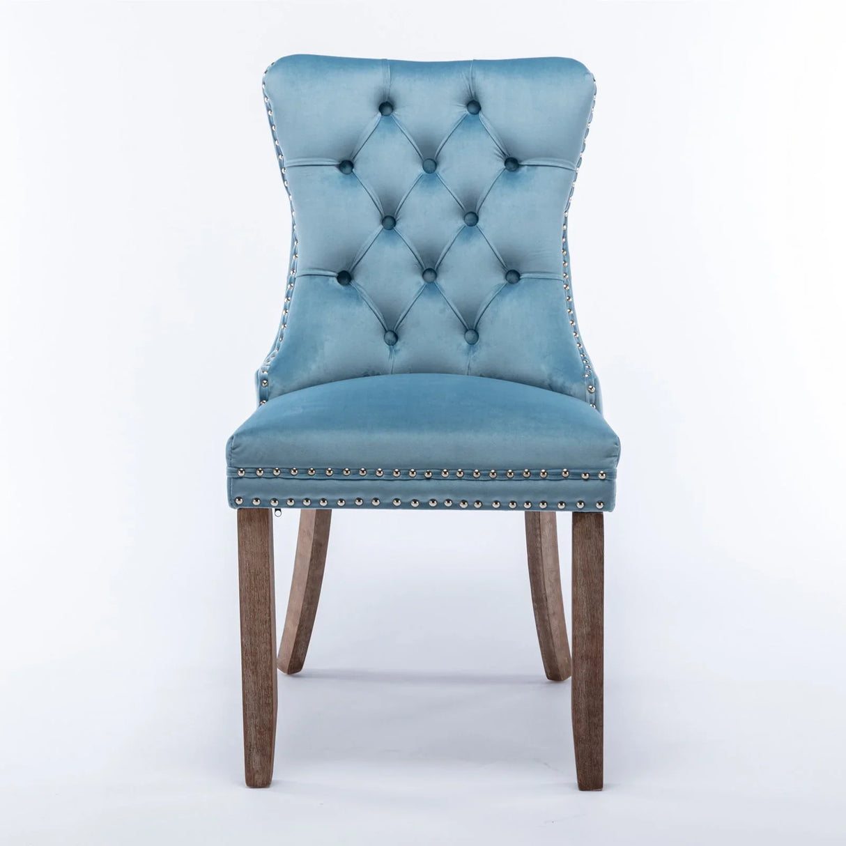 Nikki - Modern, High-End Tufted Solid Wood Contemporary Velvet Upholstered Dining Chair With Wood Legs Nailhead Trim (Set of 2) - Furniture Home Direct