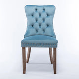 Nikki - Modern, High-End Tufted Solid Wood Contemporary Velvet Upholstered Dining Chair With Wood Legs Nailhead Trim (Set of 2) - Furniture Home Direct