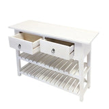 Mahogany Wood Console Table - Natural / White - Furniture Home Direct