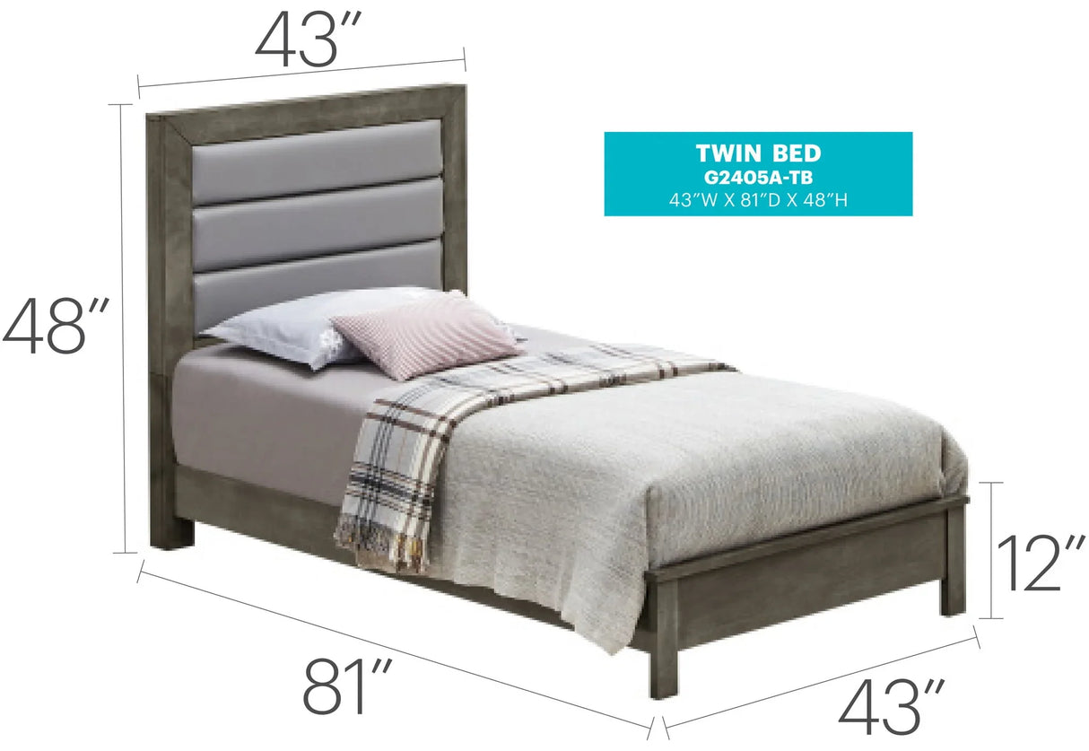 Transitional Modern Design Bed - Furniture Home Direct